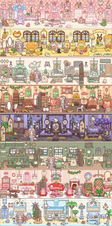 很好玩很治愈！！每天研究赚爱心买家具，搭配不同主题的小屋