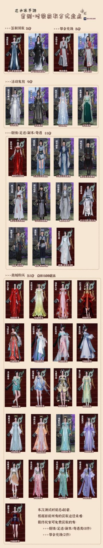 逆水寒手游首测时装获取途径及价格一览