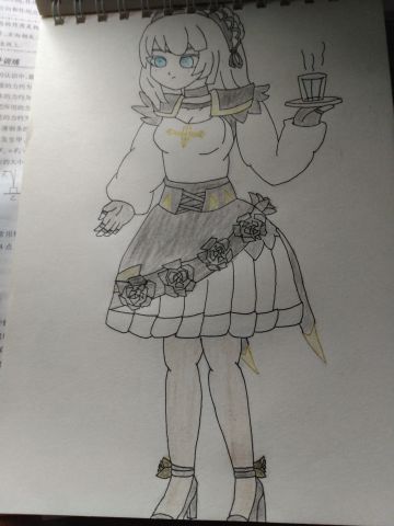 黑玫瑰玛利亚的拟人画。