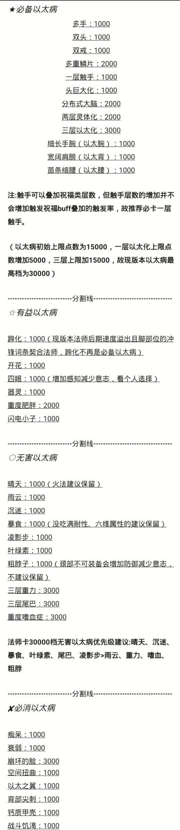 法师最新以太病30000档毕业参考（2022.03.23修订版）