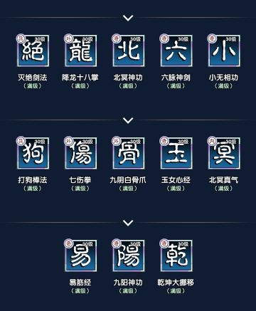 全满级神品武功属性图（13P）