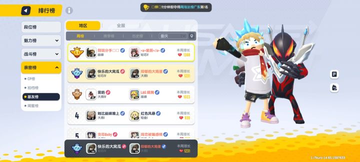 重庆第二,江苏第五,全靠玫瑰截图