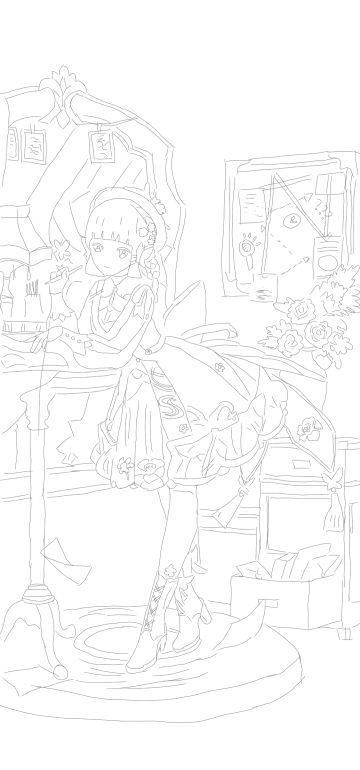 绫华皮肤，先自行脑补一下（灵魂画手，比我画得好）