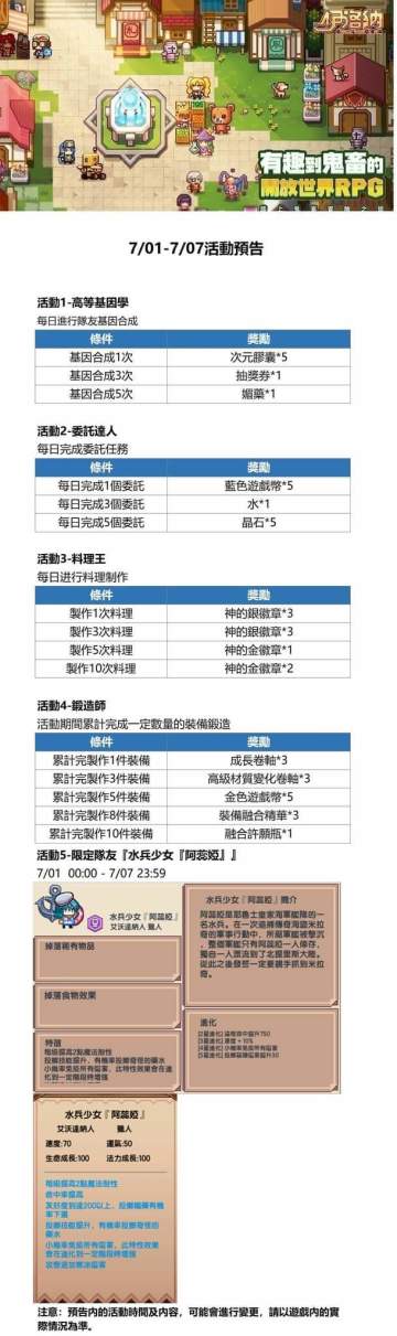 国际服7.01更新内容附新宠物水兵少女