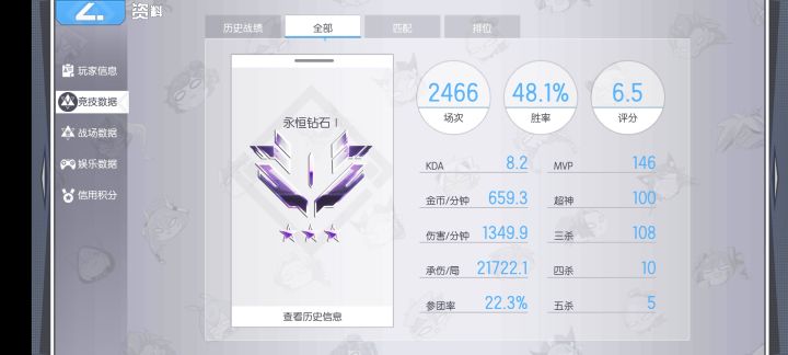 麻了,太菜了,胜率连一半都不到截图