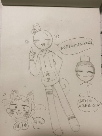 画了比较喜欢的仨（萨克，尼科，三叶堡的门童）我真的很想画琪琪的伍尔伯特，但我的画风画不好看hhh