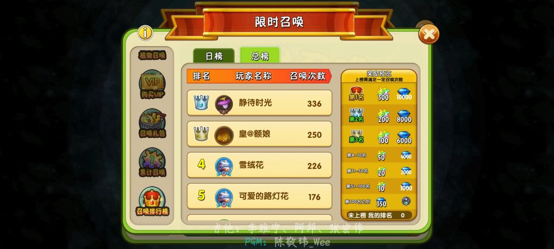 氪金排行榜，看戏截图