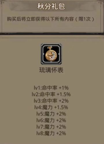 浅谈一下秋分礼包中的新战利品——“琉璃怀表”的可能性！