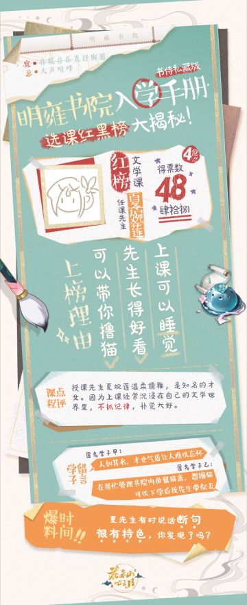书院见闻 | 明雍入学手册-选课红榜大揭秘（文学课）