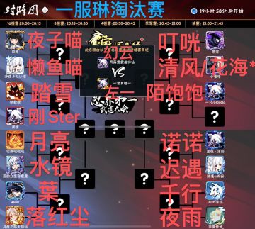 一服第十二届武道会—琳16强运动员对阵表（评论回复心仪冠军参与抽奖）