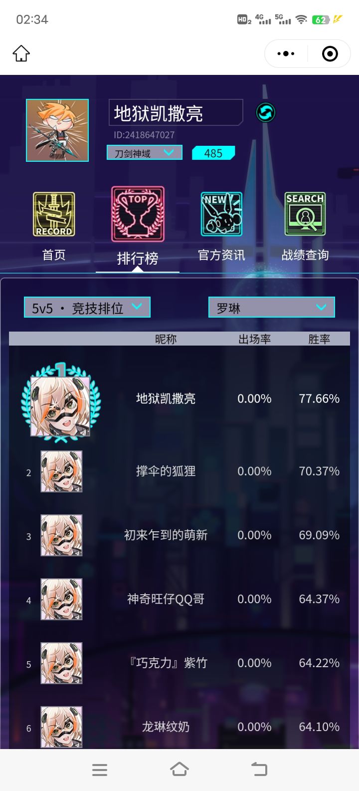 关于我第一次知道300有战绩小程序这件事截图