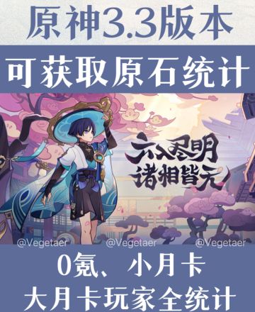 『原神』3.3可获取原石一览，0氪/月卡党