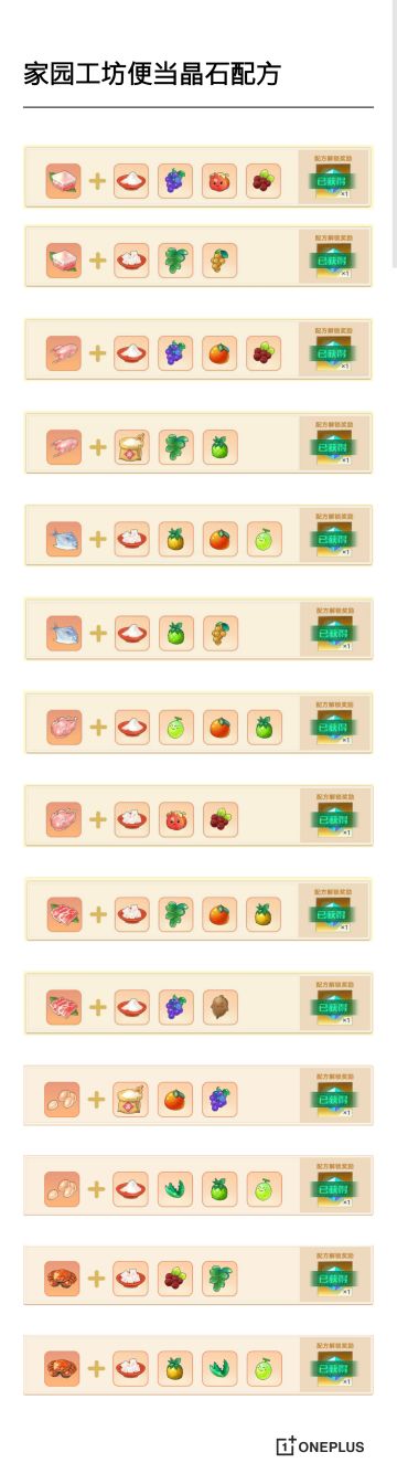 便当配方的10颗晶石