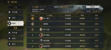 【QS20006：个人战功榜】