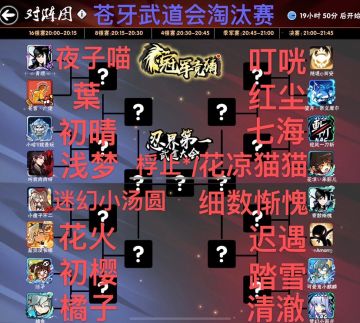 第十四届武道会（一服）苍牙16强运动员表（回复心仪冠军参与抽奖）