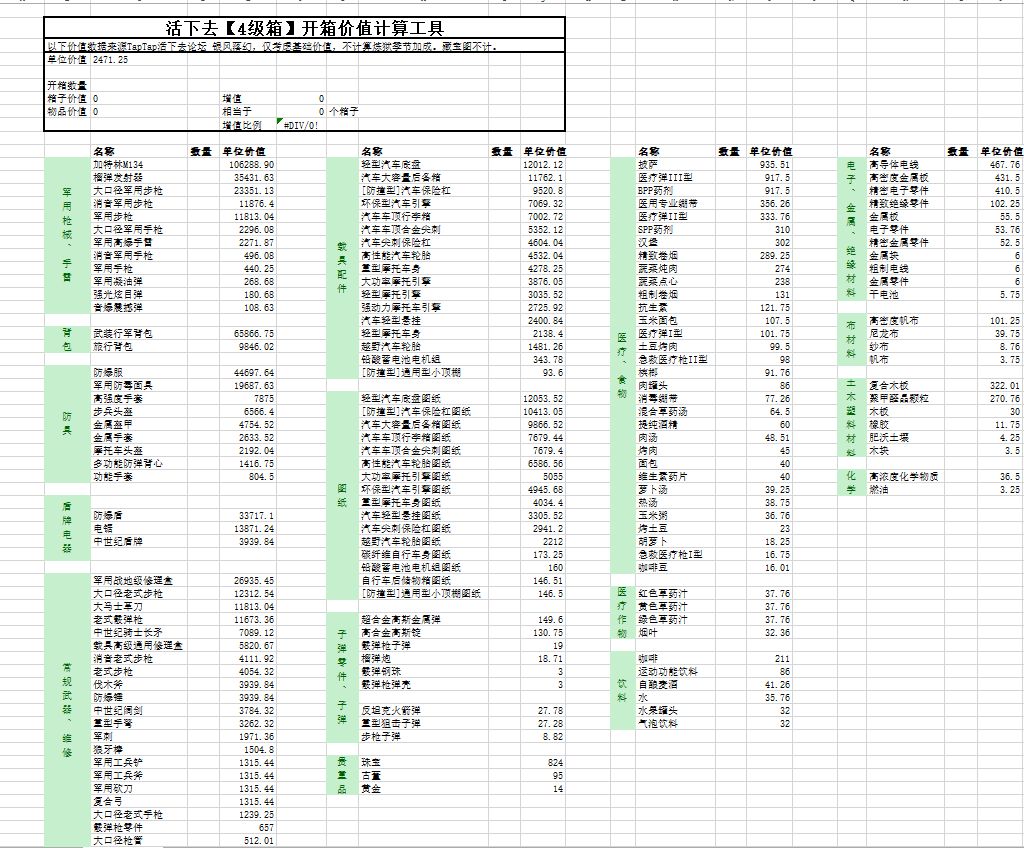 【自制工具】4级箱开箱价值计算工具截图