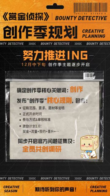【侦探请查收】《赏金侦探》创作季规划进程汇报