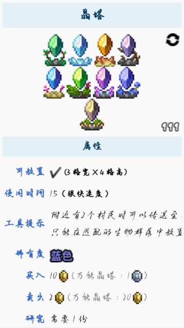 关于晶塔使用说明！