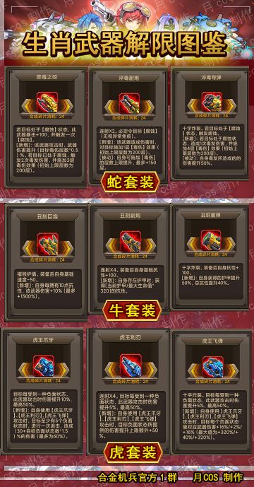 【攻略】蛇牛虎生肖解限图鉴，除虎副外都是神武器