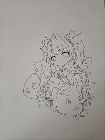 因为没空画就拿同桌勾线的来氵一下