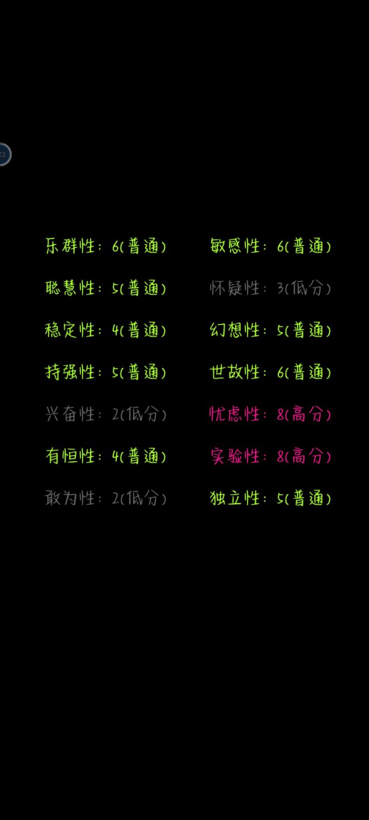确实如游戏所说我就是这种讨厌社交喜欢安静自在生活的人截图