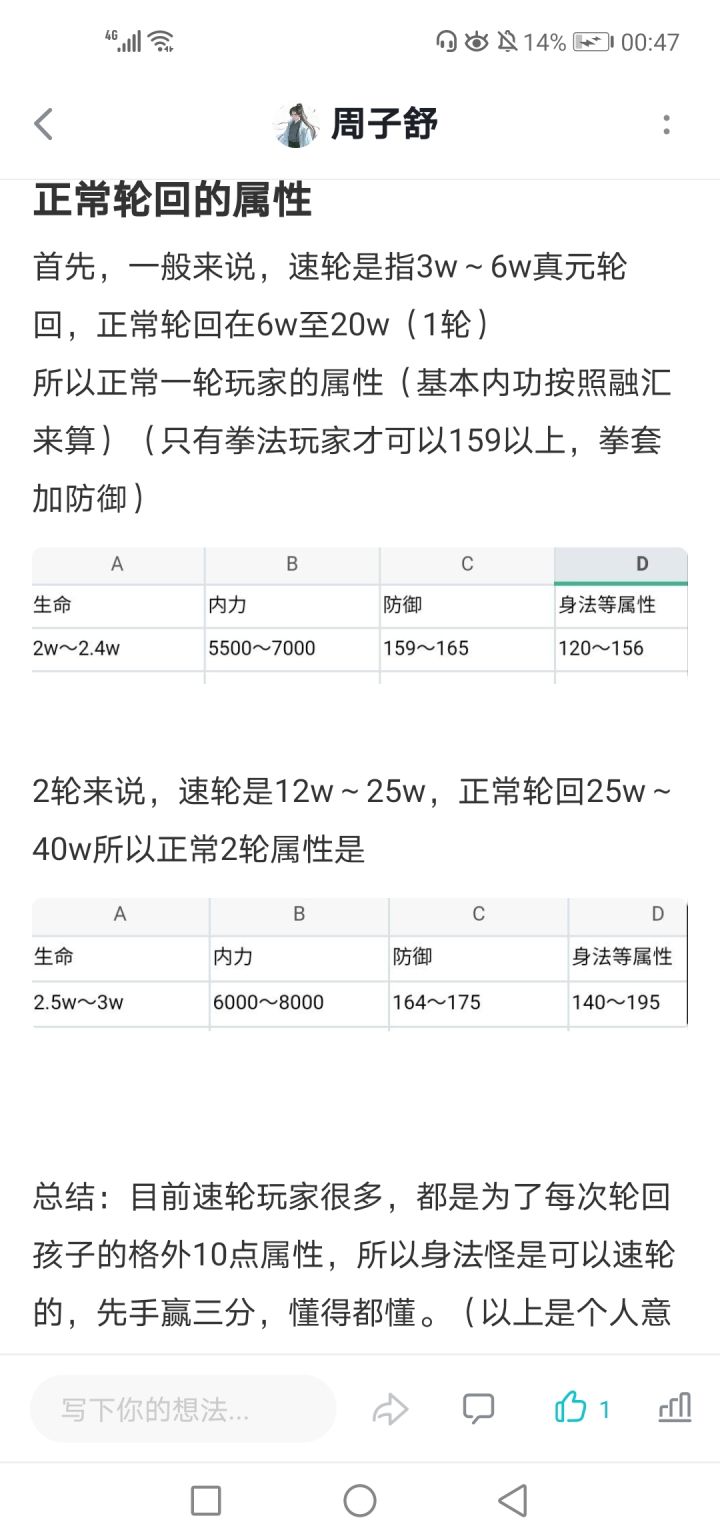 正常轮回属性截图