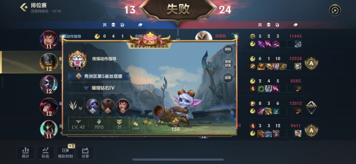 真就强行输呗,这样匹配的,四个主玩射手的,这一局简直惨不忍睹截图