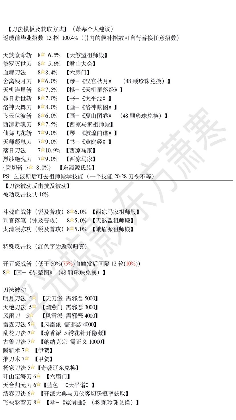 刀法返璞前毕业招数(个人见解)截图