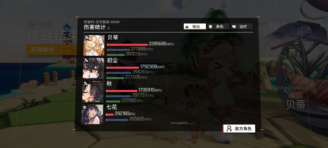 战士队输出详解，科普贴猫咪和薇不弱。截图