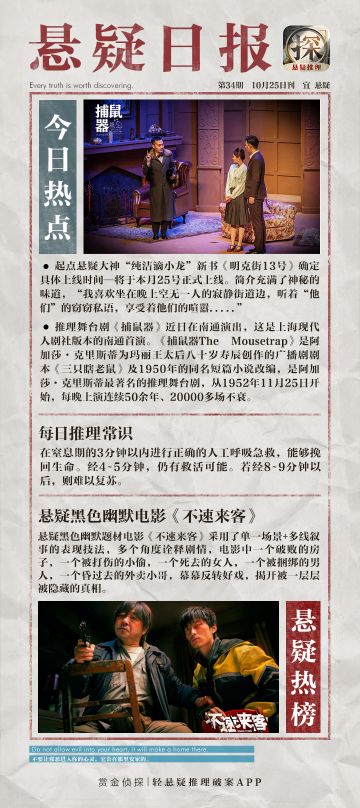 【悬疑日报】来了解一下，悬疑推理圈那些事