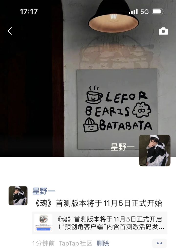 我来参与《魂》11月5日的首测啦截图