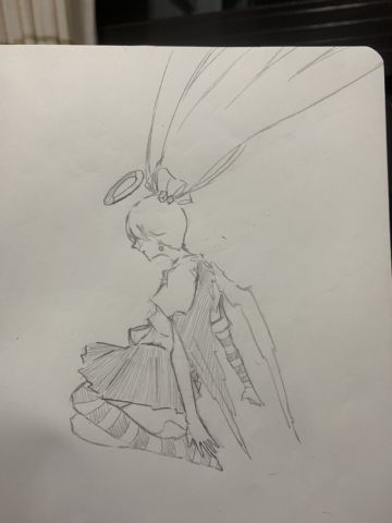 发现少了蝴蝶结紧急补画