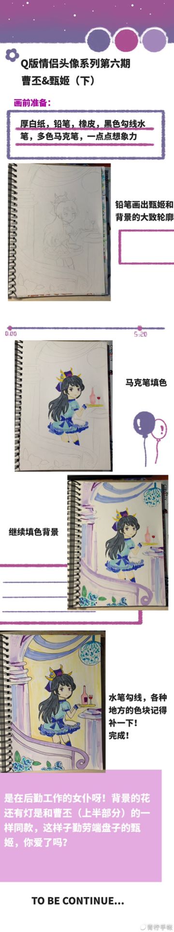 【媚儿手绘】Q版情侣头像之甄姬