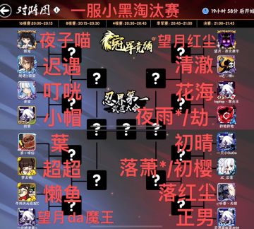 一服第十二届武道会—小黑16强运动员对阵表（评论回复心仪冠军参与抽奖）