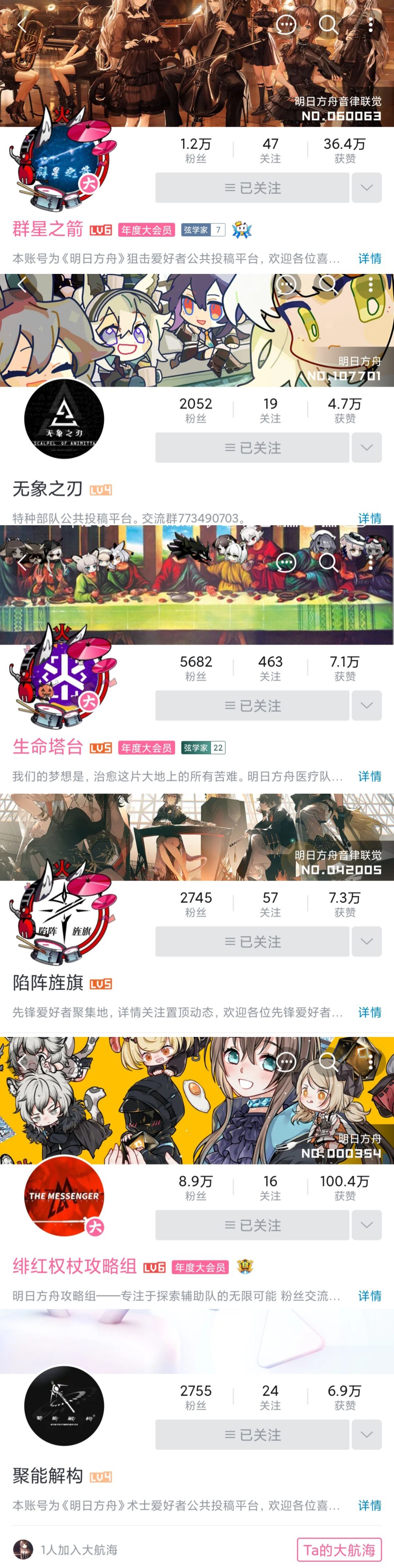 明日方舟，各职业队平台（下次发各大职业的攻略者）截图