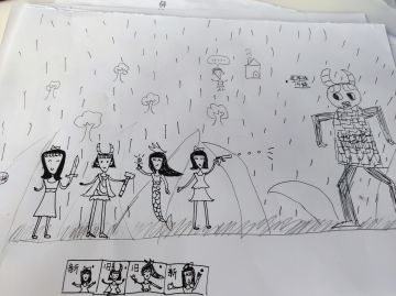 女儿笔下的猫游