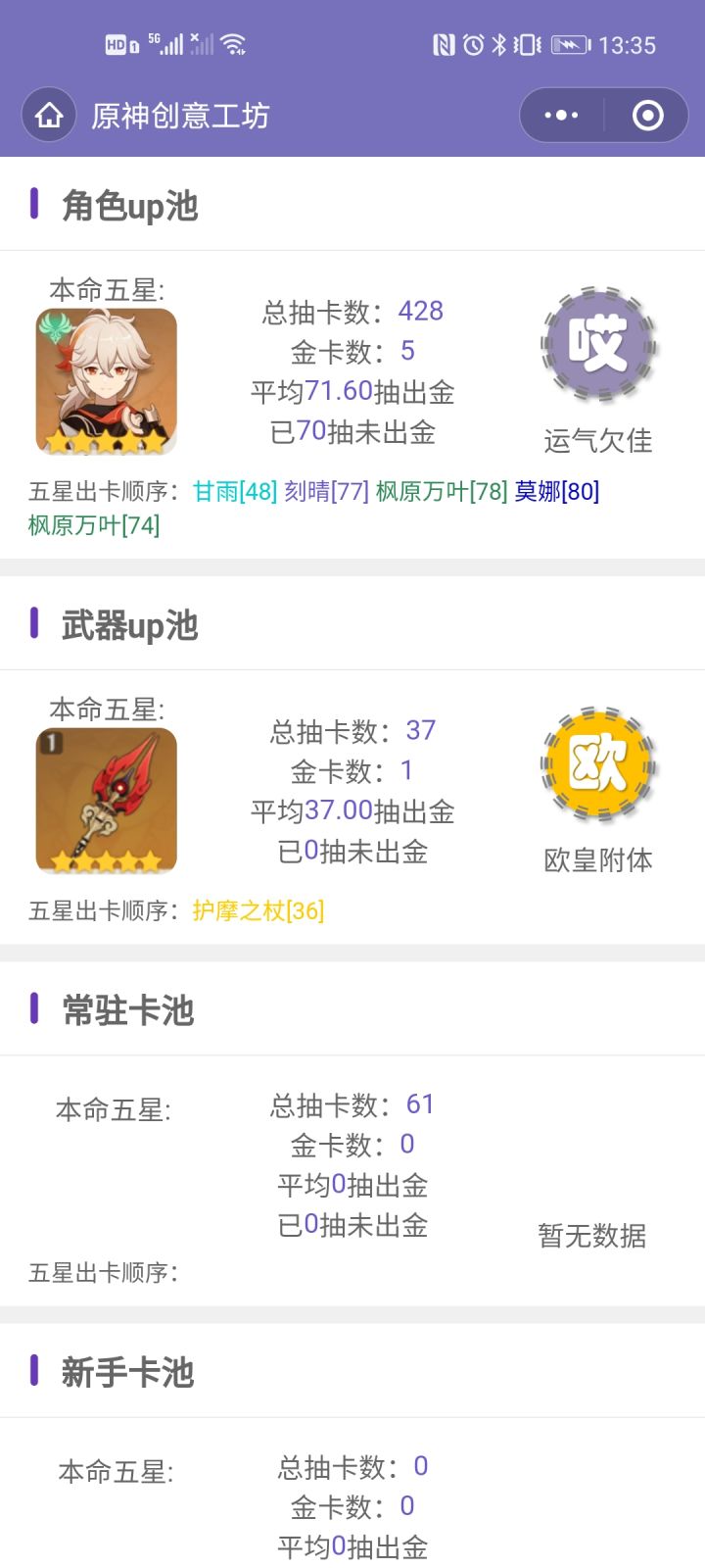 又要保底了，呜呜呜截图