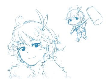 我的人设草图弄好辣