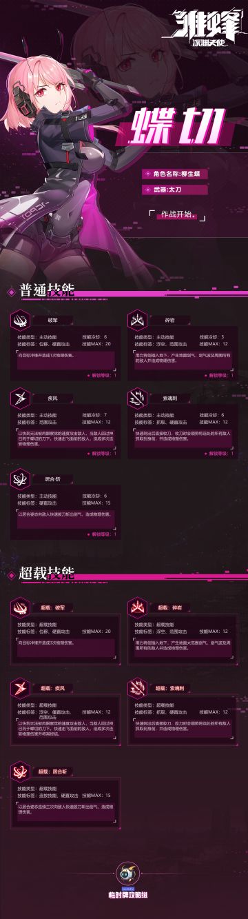 【临时牌攻略组】蝶切技能档案（更新日期7.22）