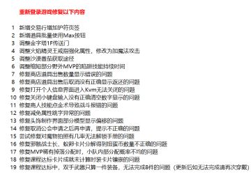 11月18号晚间更新维护内容