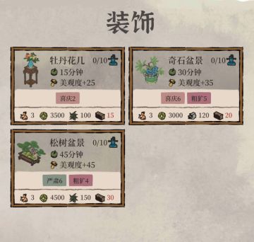 #此心安处是吾乡# #府邸攻略# 府邸家具建筑全图鉴&特殊材料产出对应图