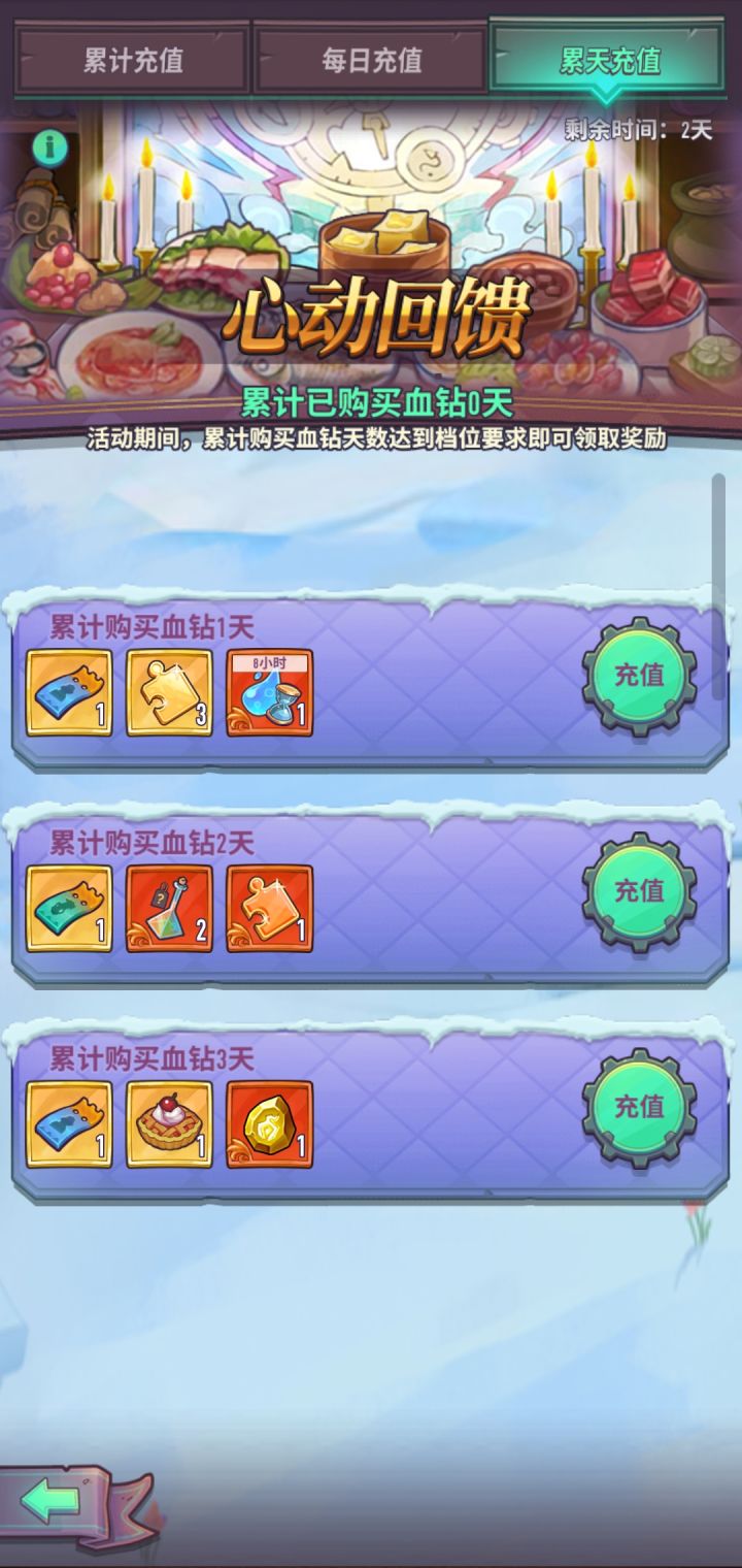 累天充值,东西不多,侮辱性极强(╯‵□′)╯︵┻━┻截图
