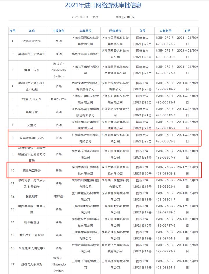 最新通过版号截图