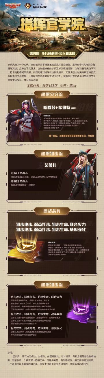 指挥官学院 | 步兵&狙击兵种心得