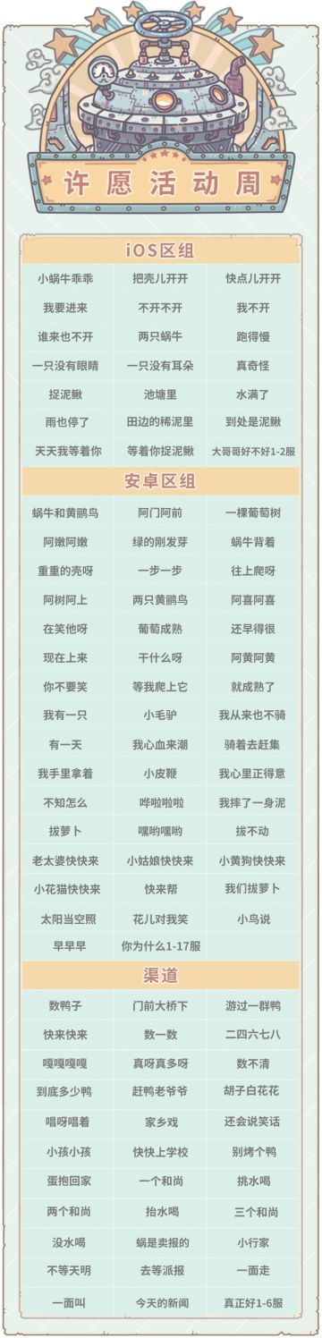 本期活动|0311活动预告，大祈愿之阵开启！