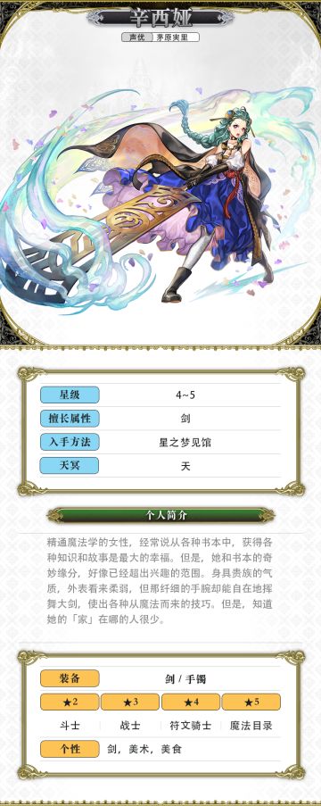 【人物攻略】辛西娅