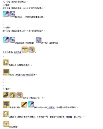 装备介绍（进阶版）21/7/11