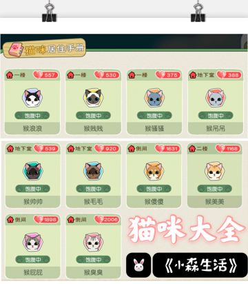 【小森生活】之“🐱猫猫大全🐱”第三章