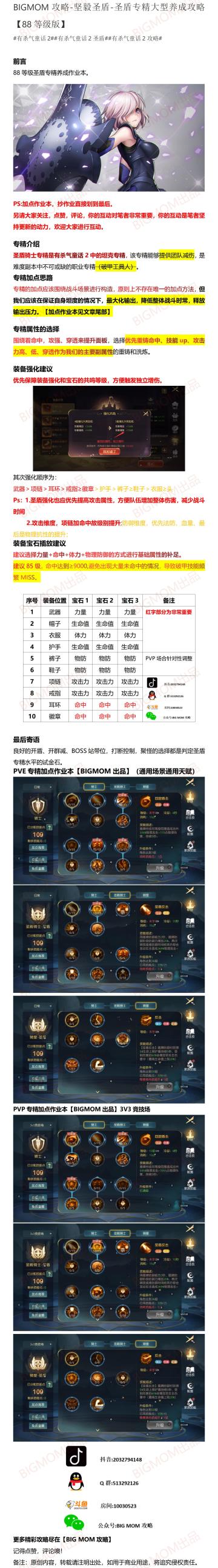 BIGMOM攻略-坚毅圣盾-圣盾专精大型养成攻略【88等级版】