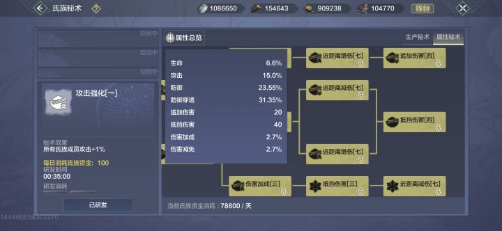 为什么氏族属性加不上啊截图